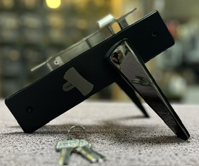 HANDLE DOOR LOCK 350 MBLK/SBLK